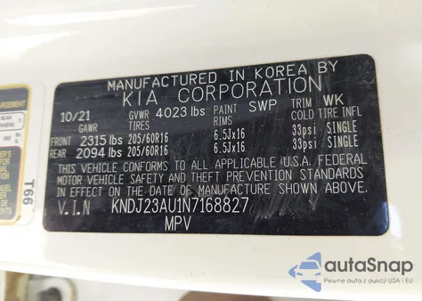 2022 Kia Soul Lx из США, поврежденный, VIN KNDJ23AU1N7168827